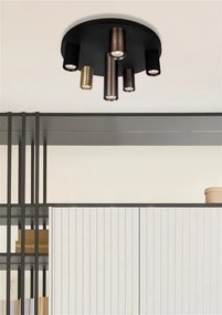 Searchlight 50570-6BK - Plafonieră TUBES, 6 x GU10, 10 W, 230 V, Ø 40 cm