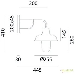 Aplica de perete cu protectie IP44, fabricata manual, diam.25,5cm, Contrada 243.25.OR