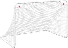 vidaXL Poartă de fotbal albă 122x81x81 cm oțel