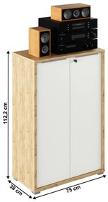 Dulap Rumia 09 (stejar artizanal + alb). 1064678