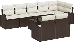 vidaXL Set de canapele pentru grădină Maro și Crem 55 x 55 x 37 cm