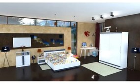 Dormitor Verona Alb/Gri cu pat 160x200 cm