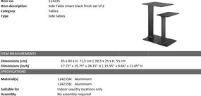 Set de 2 masute laterale design modern Smart, negru 114235 HZ