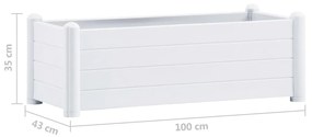 Strat inaltat de gradina, alb, 100 x 43 x 35 cm, PP 1, Alb, 100 x 43 x 35 cm