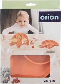 Farfurie pentru copii portocalie din silicon 18x23 cm Elephant – Orion