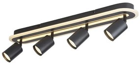 Plafoniera cu 4 spoturi metal negru San Diego