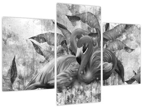 Tablou - Graffiti cu flamingo (90x60 cm)