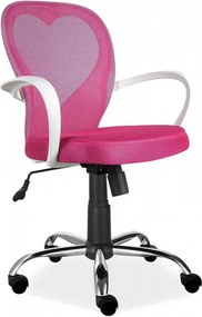 Scaun de birou DAISY, roz, stofa/polipropilena, 60x47x88/98 cm