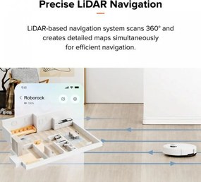 La mâna a doua: Aspirator robot Roborock Q10 PF, 10.000 Pa, 150 min, 0,35 L, Wi-Fi, Uscat/umed, Ridicare automata a mopului, LiDAR 360°, Cartografiere 3D, Control vocal, Alb