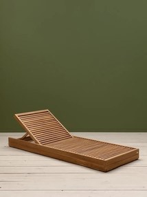 Set Sezlong din Lemn de Tec + Perna Verde "Kipara"