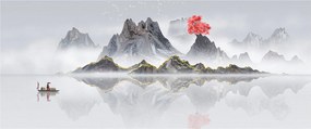 Tablou - Munții în ceață (120x50 cm)