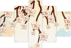 Tablou - Flori colorate pe ramuri (150x105 cm)