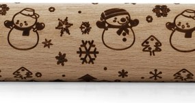 Sucitor din lemn cu decor de om de zăpadă Toro, 38cm