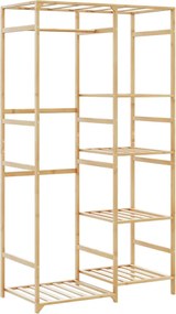 vidaXL Cuier pentru haine cu rafturi, 100x50x184,5 cm, bambus