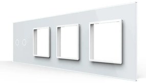 Panou Intrerupator Dublu + 3 Prize LIVOLO din Sticla, Standard German