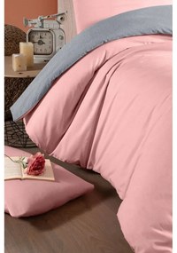 Lenjerie de pat în culoarea somonului-gri din bumbac pentru pat dublu-extins și cearceaf 200x220 cm – Mila Home