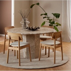 Masă de dining maro deschis rotundă din marmură ø 130 cm Naxos – Actona