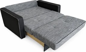 Canapea SAMY NEXT extensibila, 2 locuri, cu lada de depozitare, stofa gri cu negru, cadru metalic, 152x100x92 cm stofa, Gri Inchis + Gri Deschis