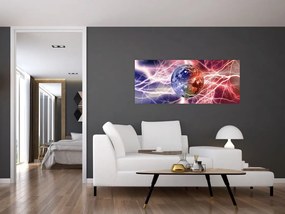 Tablou - Globul pământen în curenți (120x50 cm)