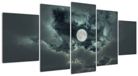 Tablou - lună ?i nori (150x70cm)