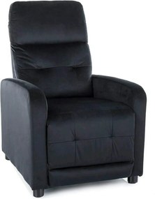 Fotoliu rabatabil OTUS, stofa catifelata negru - Bluvel 19, 66x92/144x