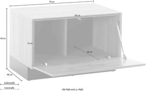 Comoda~Jamaica~ culoare maro, cu aspect de lemn modern, 70 cm lățime