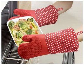 Set 2 mănuși din silicon Wenko Oven Red, roșu