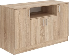Comoda Remi, 4 Usi, Stejar Sonoma, 135 x 50 x 80 cm