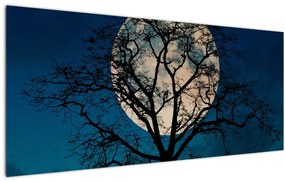 Tablou copacului cu lună plină (120x50 cm)