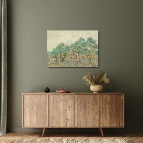 Tablou pe sticlă - Vincent van Gogh, The Olive Orchard, reproducere (70x50 cm)