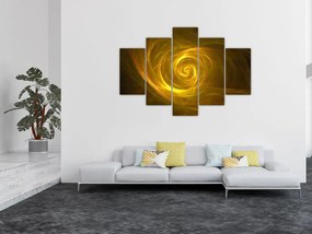 Tabloul cu spirala abstractă în galben (150x105 cm)