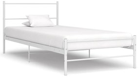 Cadru de pat, alb, 90 x 200 cm, metal Alb, 90 x 200 cm