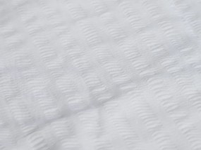 Set lenjerie de pat creponata DENYX BLEND crem deschis, buzunar hotel + cearsaf Jersey 90 x 200 cm gri-bej, pentru un pat simplu