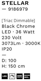 Lustra LED design ambiental deosebit Stellar 100cm