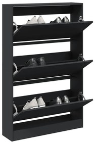 vidaXL Pantofar, negru, 80x21x125,5 cm, lemn compozit