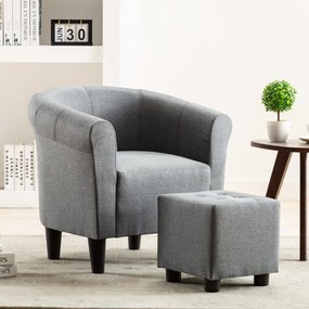 248027 vidaXL Fotoliu, gri deschis, material textil