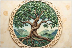 Tablou – Arborele vieții împletit (90x60 cm)