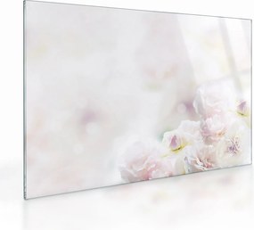 Tablou pe sticlă cu flori fragede (70x50 cm)