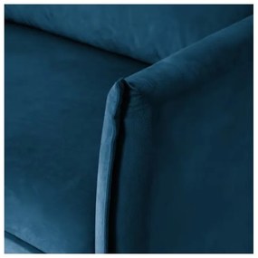 Canapea albastru-închis cu tapițerie din catifea 203 cm Juli – Ropez