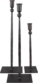 Set 3 suporturi de lumanari, din metal, H35 / 49 / 52 cm