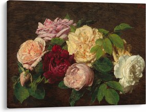 Tablou - Henri Fantin-Latour, Roses de Nice on a Table, reproducere (70x50 cm)