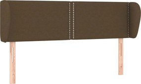 vidaXL Tăblie de pat cu aripioare maro închis 147x23x78/88 cm textil