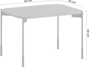 Măsuță de cafea dreptunghiulară Sonatia 60 cm cu picioare metalice - măsliniu