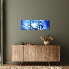 Tablou - Fluture, simbolul speranței (cu ceas) (90x30 cm)