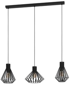Lustră pe cablu Eglo 390125 BASIDANO 3xE27/40W/230V negru