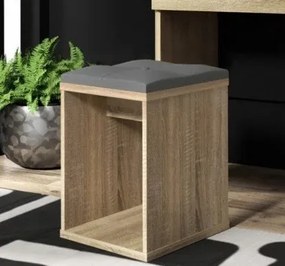 Masuta machiaj cu Oglinda LED si 4 Sertare pentru Cosmetice, Set Masa toaleta 120 cm, Stejar, masuta cosmetica, vanity - SEM535