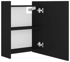 Dulap de baie cu oglinda, negru, 62,5 x 20,5 x 64 cm, PAL Negru