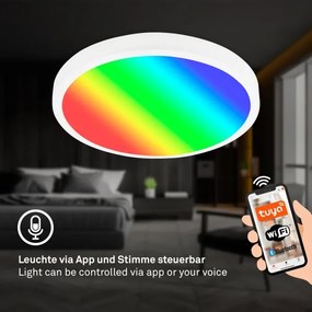 Brilo - Plafonieră LED RGBW cu reglaj al intensității, 20 W, 230 V, 2200–6500 K, Ø 27 cm