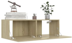 Comode TV, 4 buc., stejar sonoma, 100x30x30 cm, PAL 4, Stejar sonoma, 100 x 30 x 30 cm