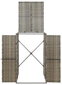 Magazie de pubela cu roti, gri, 70x80x117 cm, poliratan
